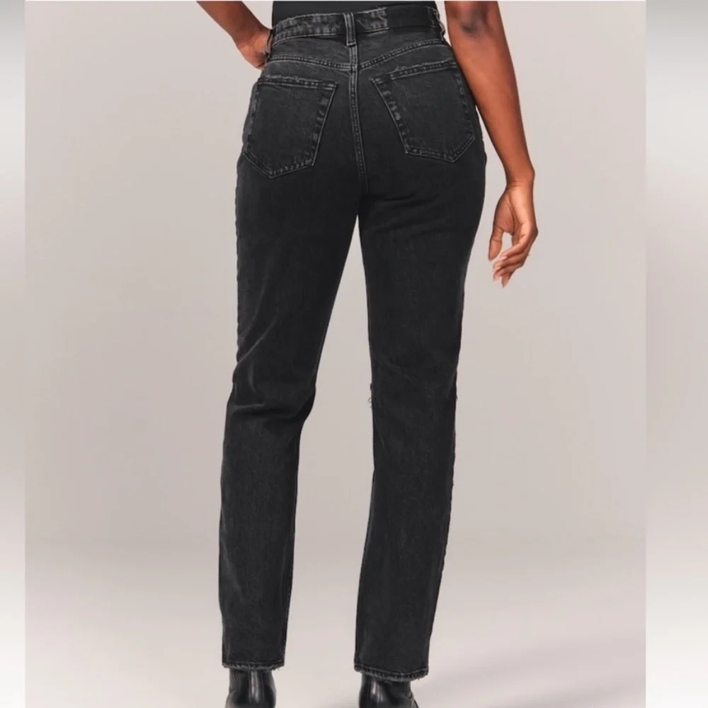 Abercrombie and fitch black “the dad” high rise curve love Jean size 28 (6) - Picture 11 of 11